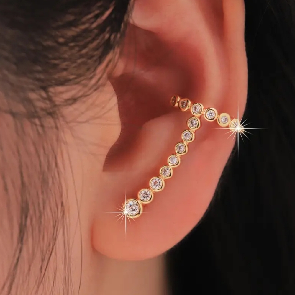 Gold Crystal Ear Cuff